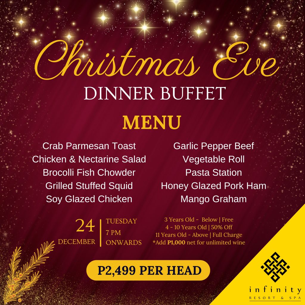 infinity-resort-christmas-eve-dinner-buffet-menu-list